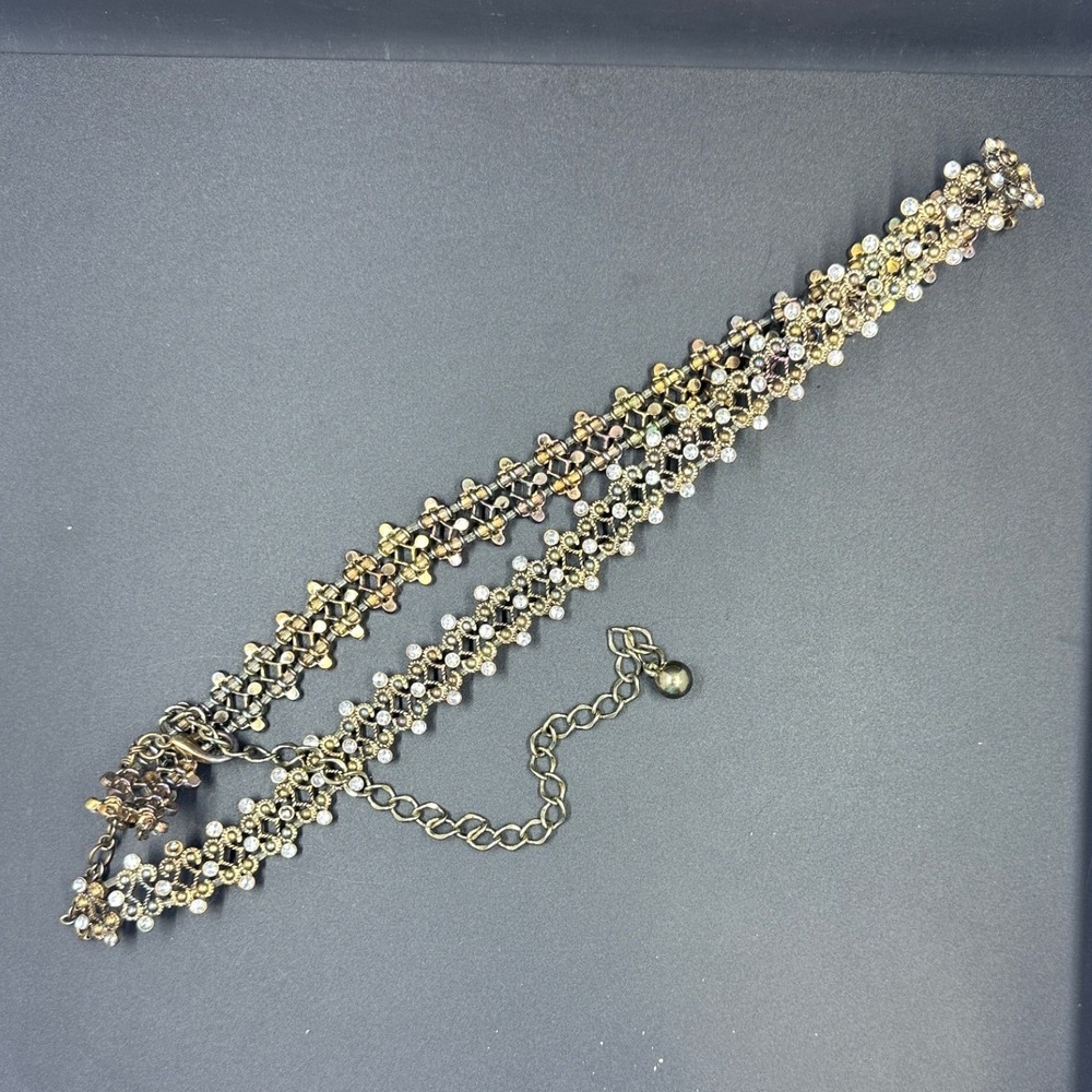 Rhinestone Chain Y2K Belt Women Gold Antique Finish Adjustable